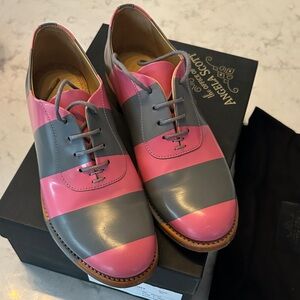 Angela Scott Pink and Gray Women's Loafers